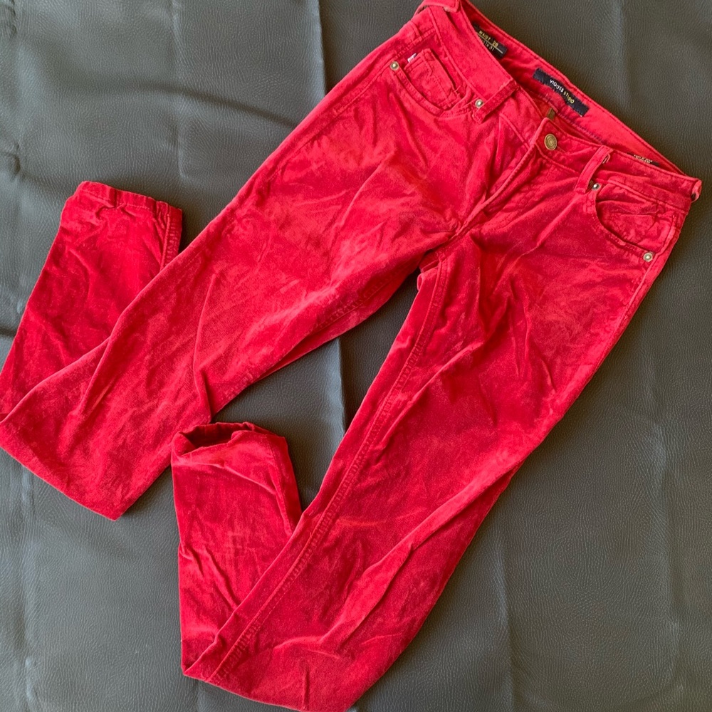 Vigoss Studio Red Velvet Skinny Pants
